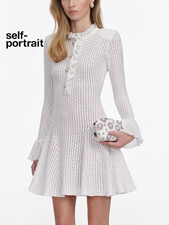 Self-Portrait Dresses & Skirts - Self-Portrait white knit dress